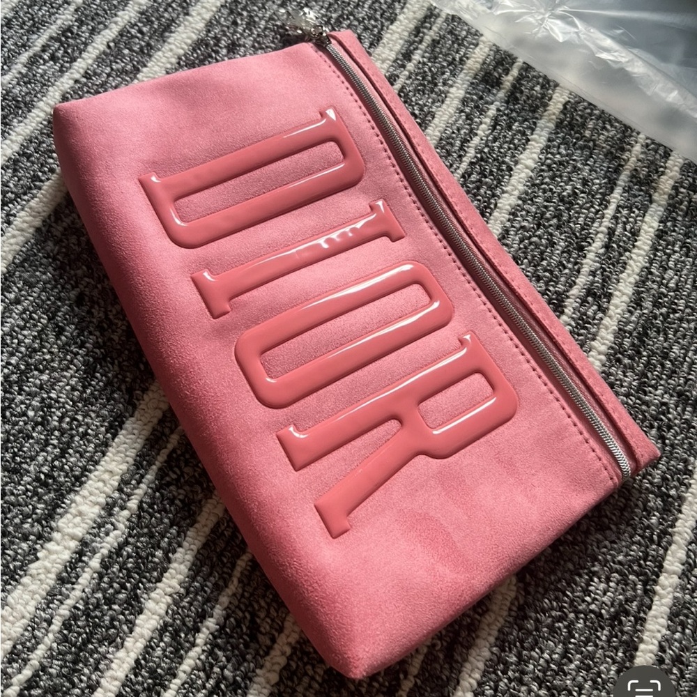 Rare Pink Dior Suede Pouch/ Clutch